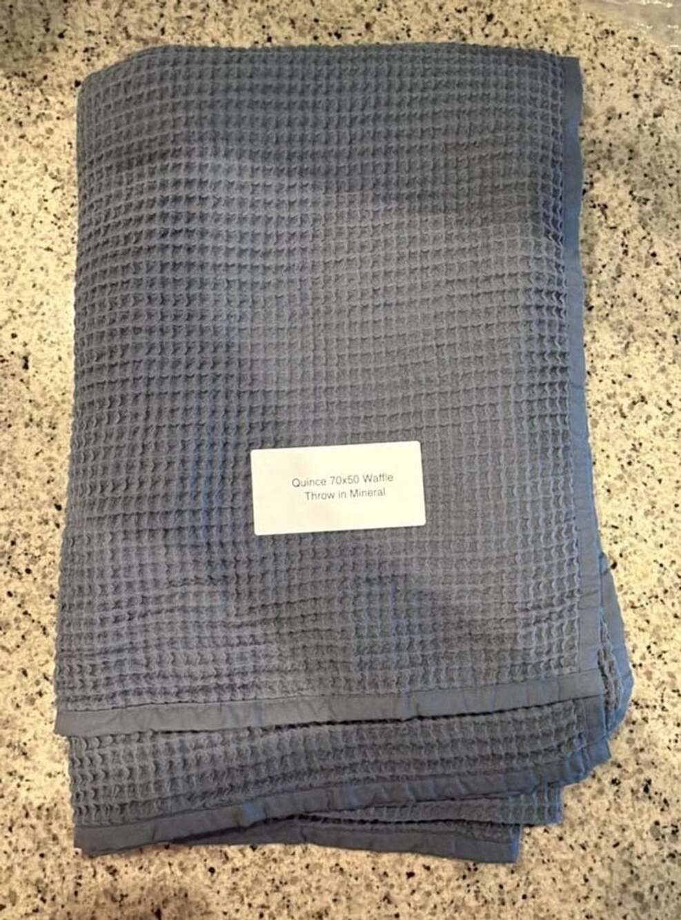 Quince 70x50 Waffle Throw in Mineral